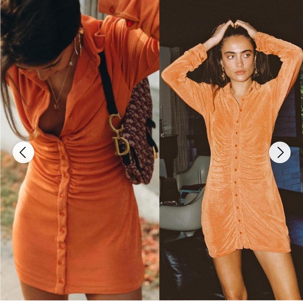With Jean inspired ruched mini dress